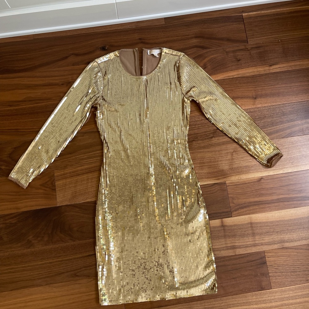 Michael Kors Gold Sequin Mini Dress